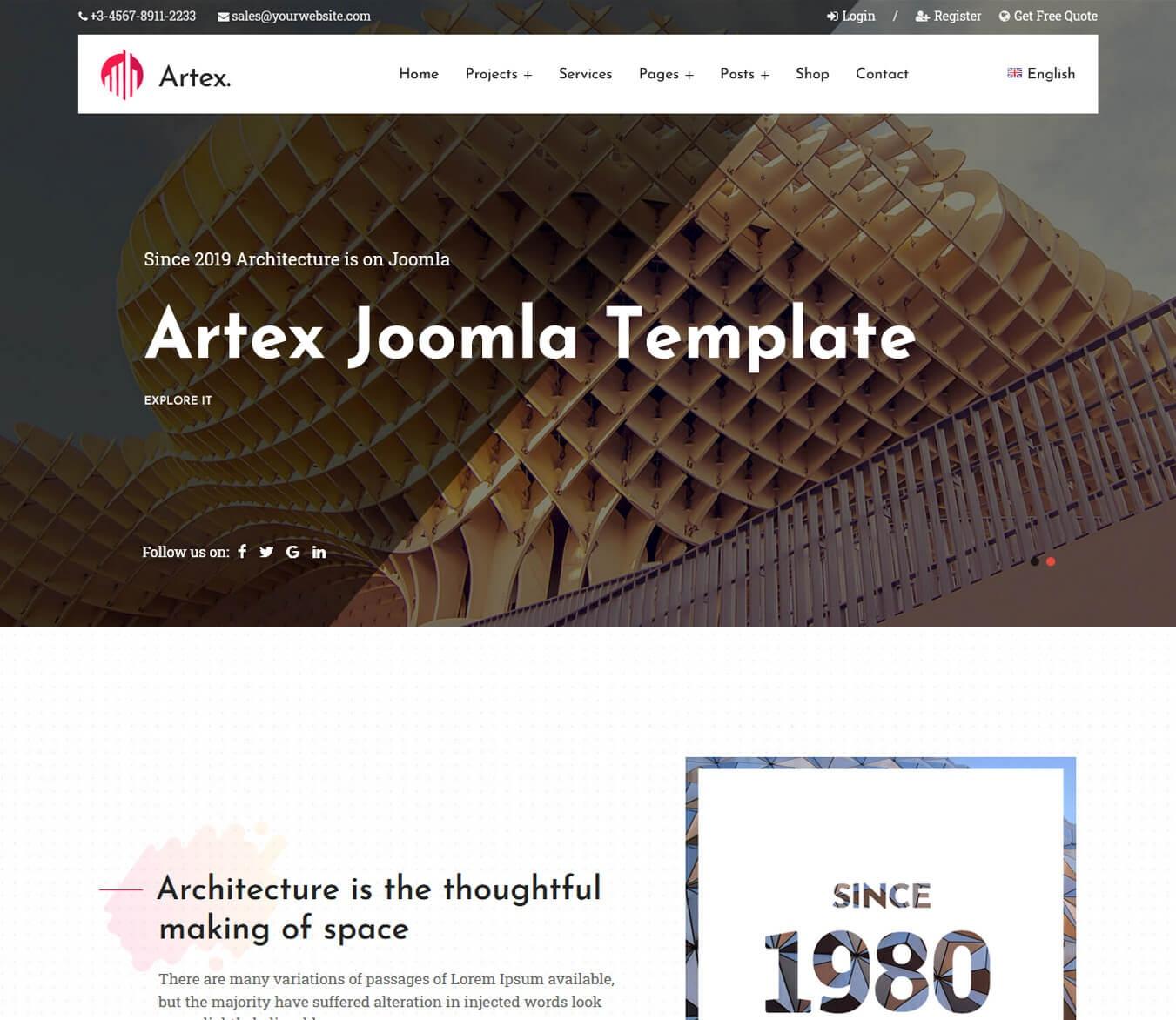 Artex - Architecture & Interior Design Joomla Template