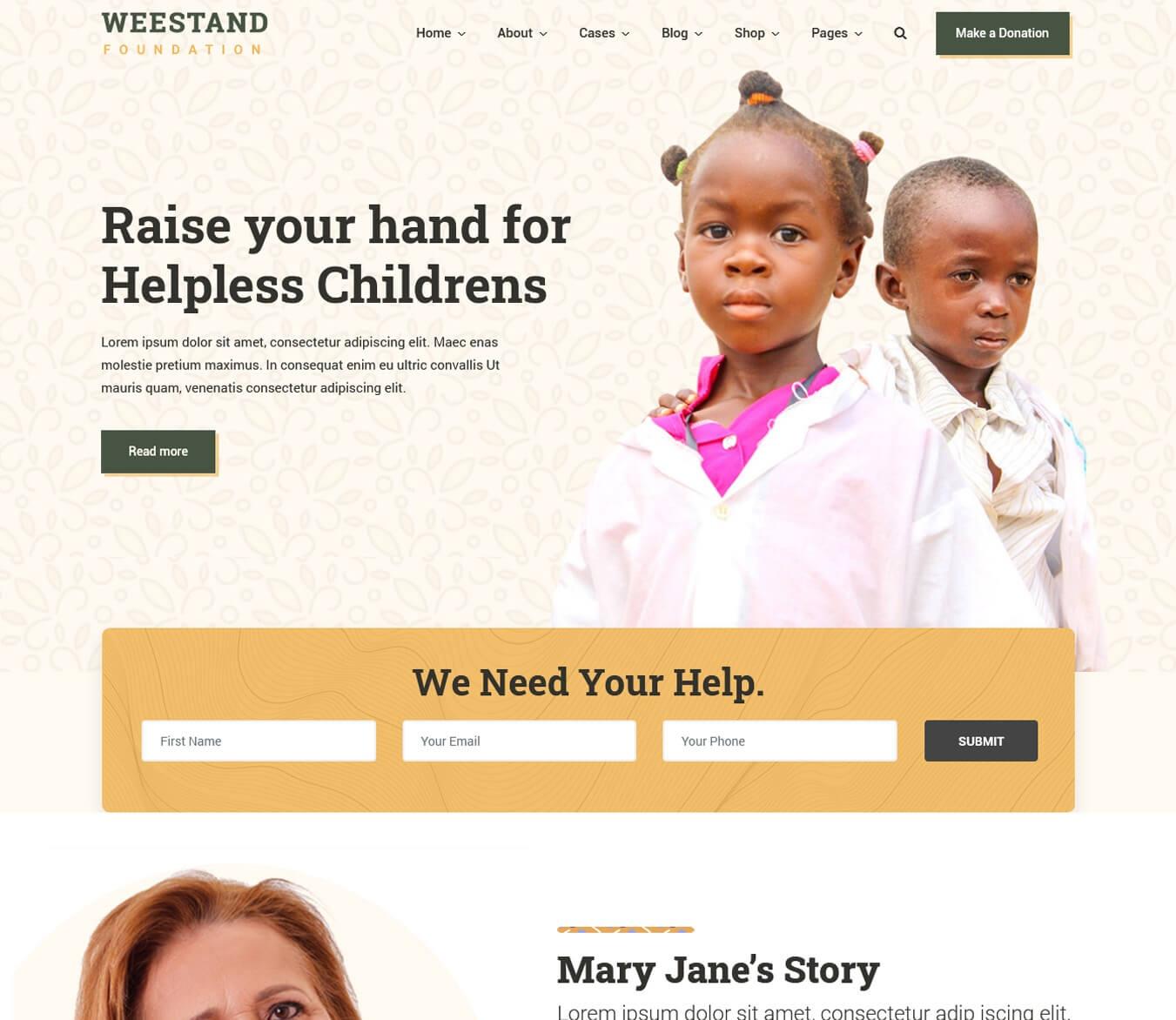 Weestand - Nonprofit, Charity, NGO Fundraising Joomla